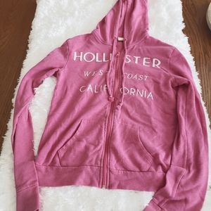 🌷Pink Hollister Zip up hoodie size xs